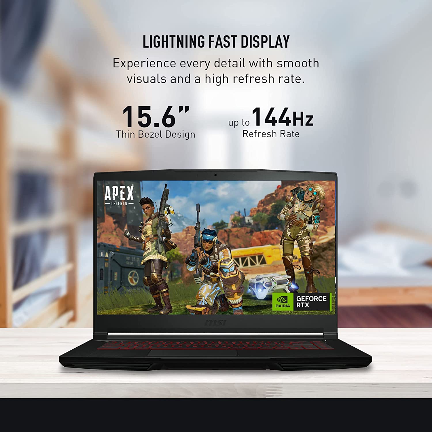 MSI Thin GF63 15.6" 144Hz Gaming Laptop: 12th Gen Intel Core i7, NVIDIA GeForce RTX 4050, 16GB DDR4, 512GB NVMe SSD, Type-C, Cooler Boost 5, Win11 Home: Black 12VE-066US