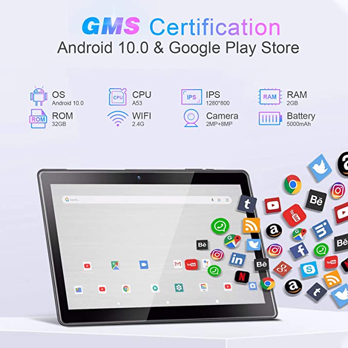 Android 10.0 Tablet 10 inch qunyiCO Y10 (10.1