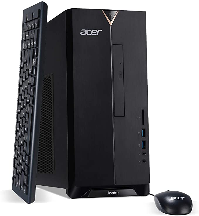 Acer Aspire TC-390-UA92 Desktop, AMD Ryzen 5 3400G Quad-Core Processor, AMD Radeon RX Vega 11 Graphics, 12GB DDR4, 512GB NVMe M.2 SSD, 8X DVD, Wi-Fi 5, Windows 10 Home