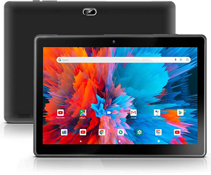 Android 10.0 Tablet 10 inch qunyiCO Y10 (10.1''), 2GB RAM 32GB Storage, 2MP+8MP Dual Camera, Quad-Core Processor, 1280x800 IPS HD Display Screen, Wi-Fi Bluetooth 5000mAh, Google GMS Certified Black
