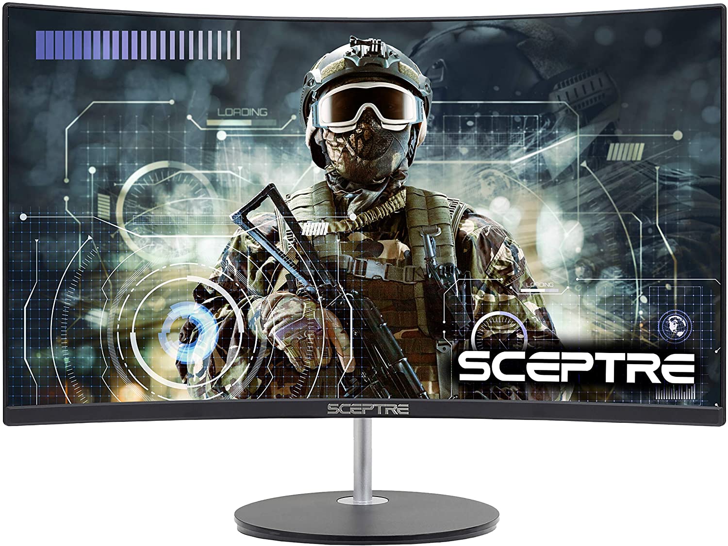 Sceptre Curved 27" 75Hz LED Monitor HDMI VGA Build-In Speakers, EDGE-LESS Metal Black 2019 (C275W-1920RN)